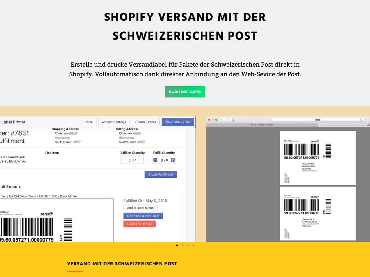 Swiss Post Label Printer